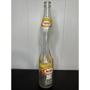 A&W Root Beer Sugar Free 16 Fl Oz Unique Molded Molding Bottle Elongated
